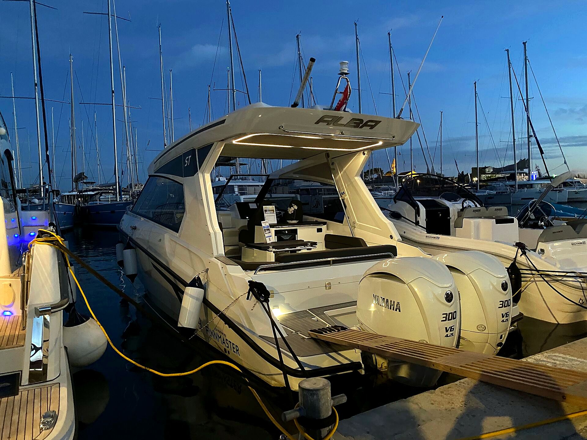 ALBA in Trogir Marina at dusk