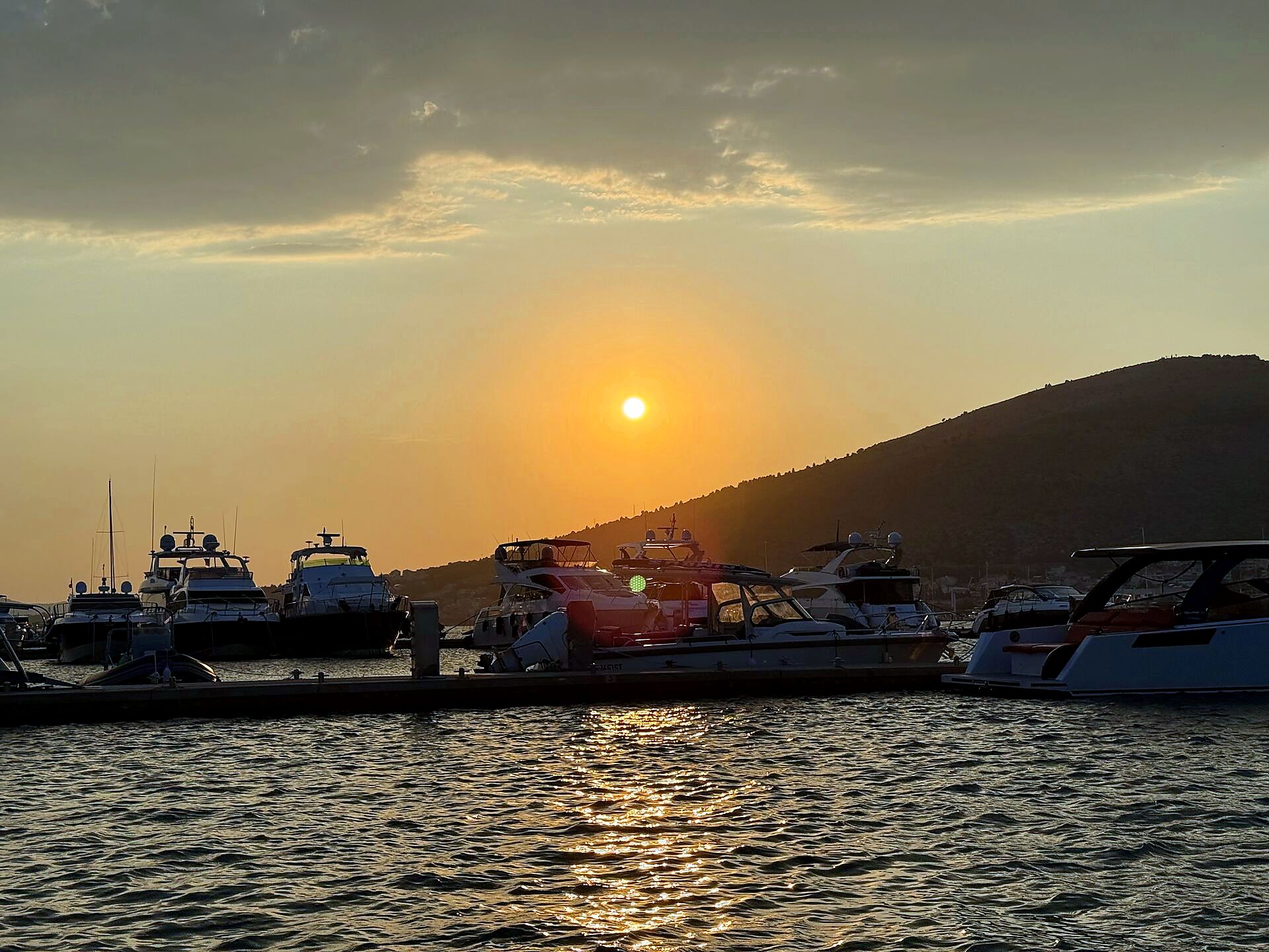 Sunset over Trogir Marina